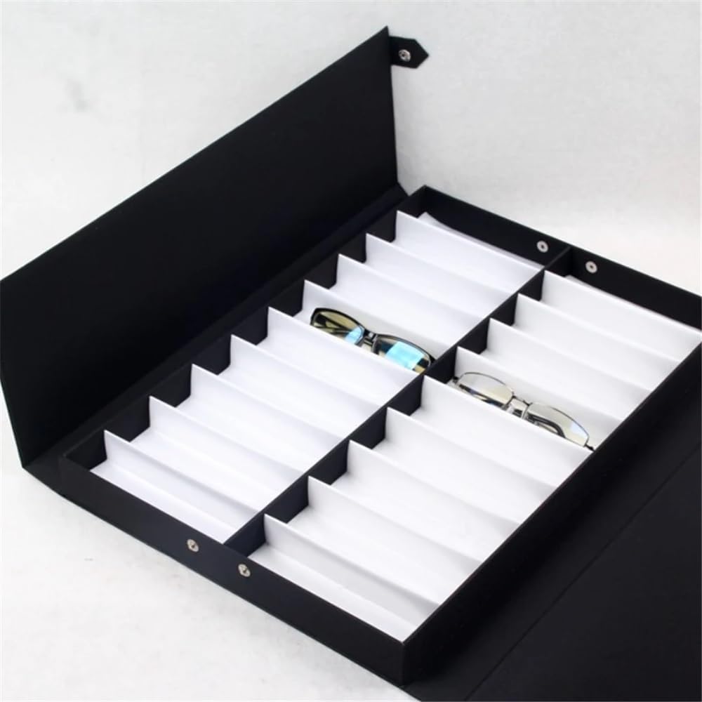 Eyeglasses Stand 20 Slot Grids Eyeglass Sunglasses Glasses Display Myopia Glasses Storage Stand Case Box Holder for Shop Organizer Eyewear Display Rack