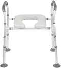Carehofu Toilet Seat Risers for Seniors Elongated, Raised Toilet Seat with Handles, Toilet Safety Frames & Rails for Elderly and Handicap, Elevated Shower Commode Chair with Arms, Toilet Lift Grab Bar