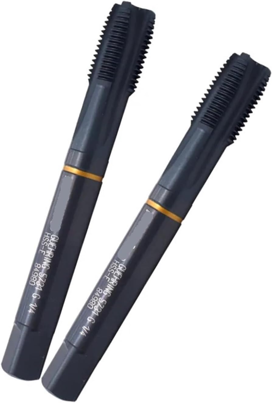 Pipe Tap Set Pipe Spiral Fluted Tap Pointed G 1/8 1/4 3/8 3/4 1/2 Machine Screw Thread Taps Hand Threading Plumbing(Color 1 Spiral Fluted Tap,G1l4)