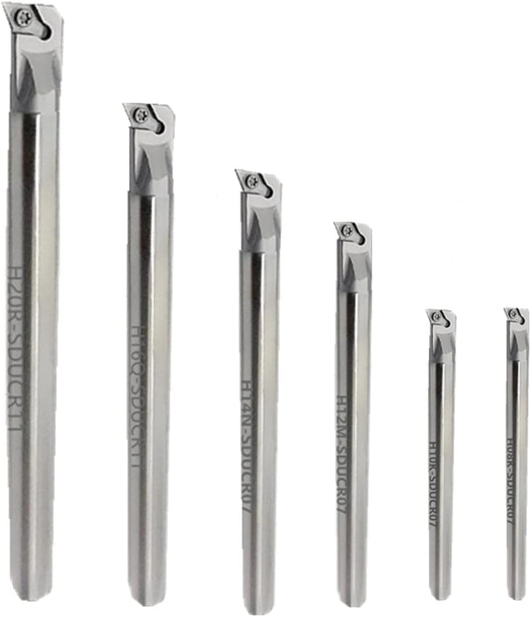 6 Sets Anti-vibration Boring Bar Set CNC Lathe Turning Tool H08 H10 H12 H14 H16 H20 With Inserts(CBN f Hardened Steel)
