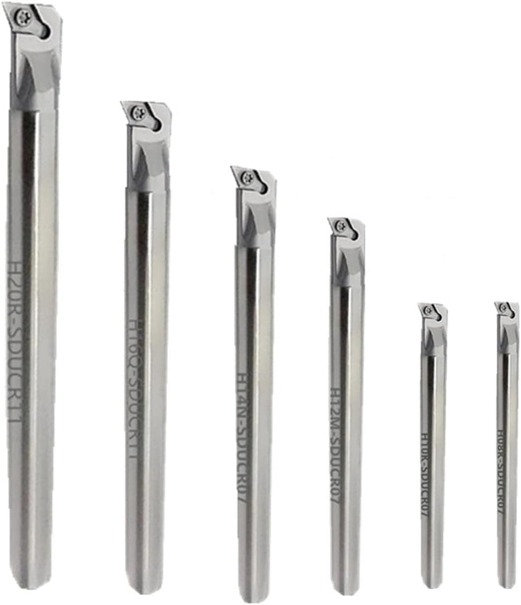 6 Sets Anti-vibration Boring Bar Set CNC Lathe Turning Tool H08 H10 H12 H14 H16 H20 With Inserts(Carbide for Aluminum)