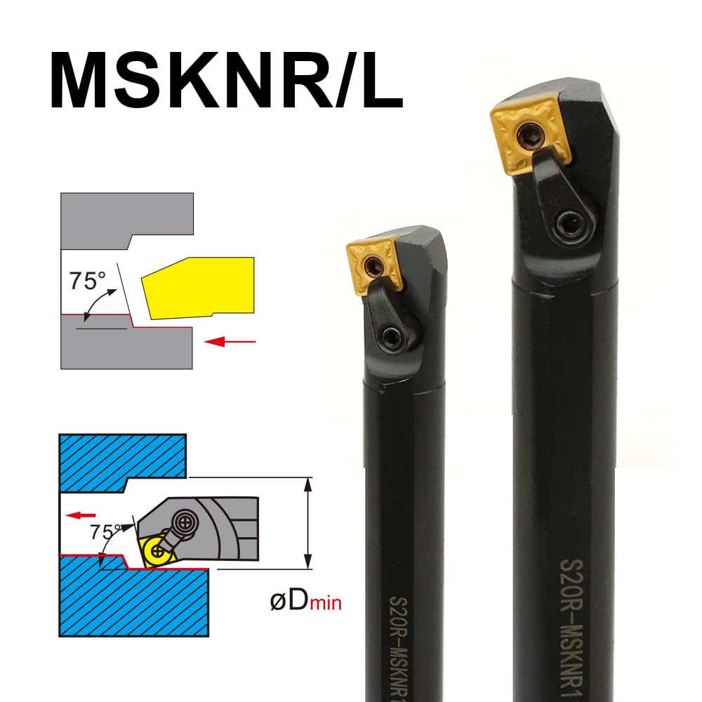 1pc Internal Turning Toolholder S20R-MSKNR12 S25S-MSKNR12 for SNMG Insert MSKNR12 CNC Boring Bar Cutting Tool Holder MSKNR MSKNL(S25S-MSKNR12)