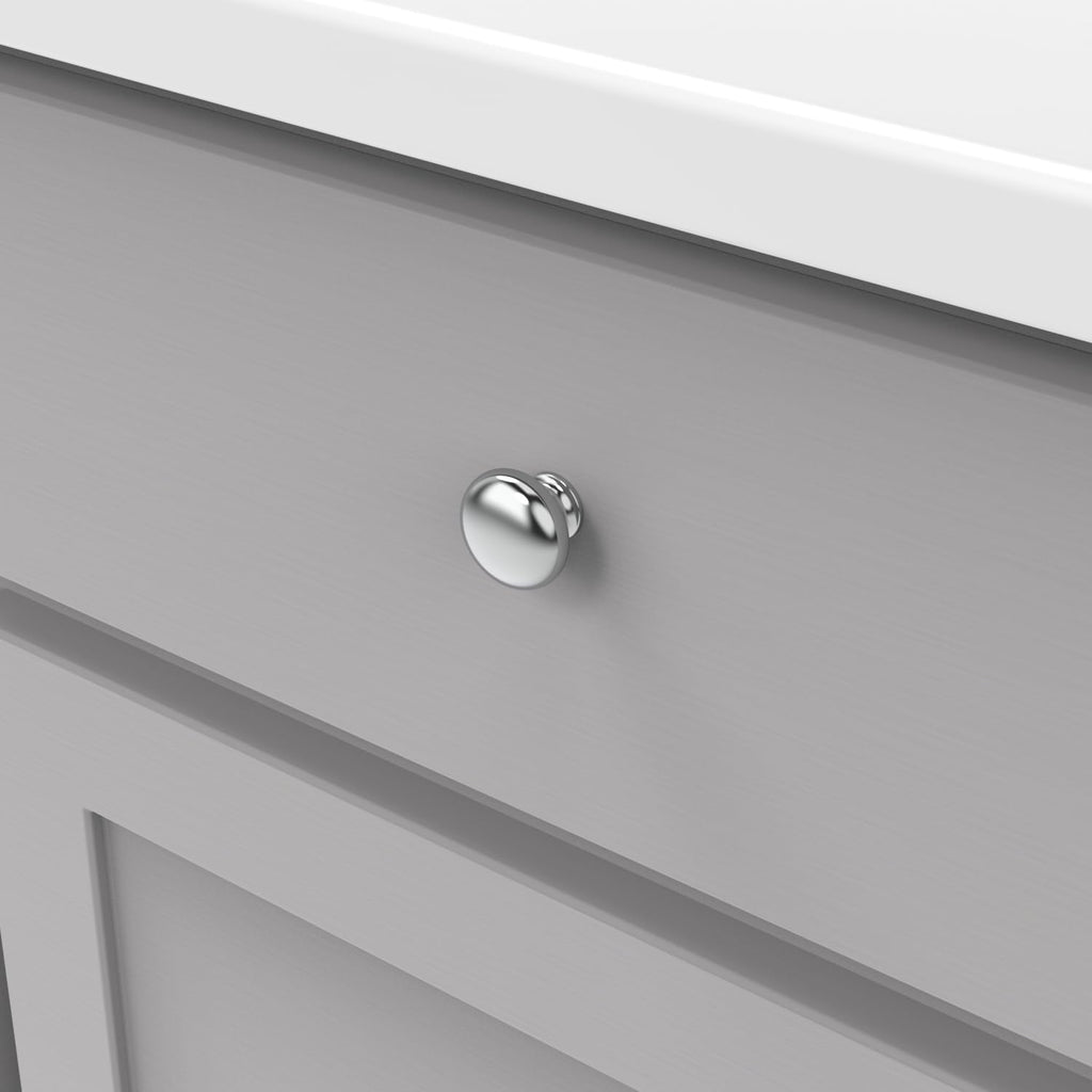 Hickory Hardware Cottage Collection Knob 1-1/8 Inch Diameter Chrome Finish (25 Pack)