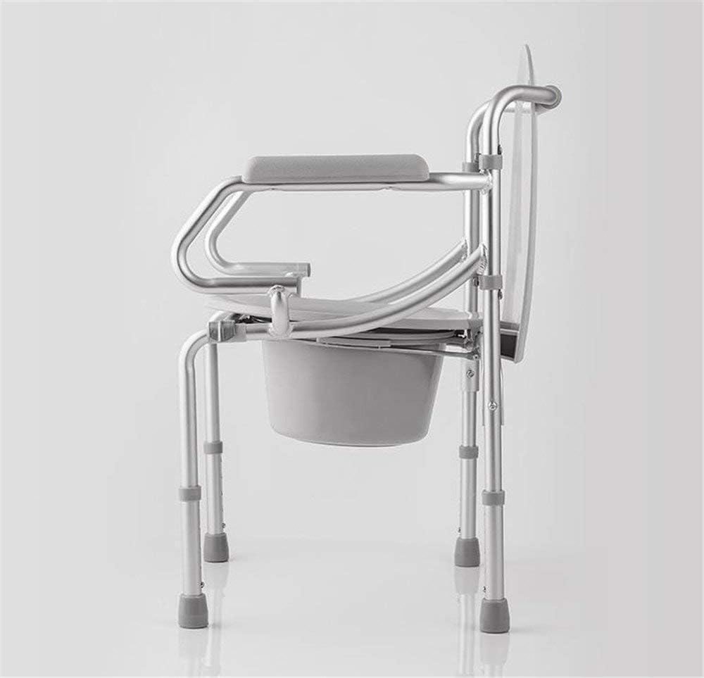 Folding Bedside Commode Seat with Commode Bucket,Portable Toilet, Bedside Commode Chair, Heavy Duty Steel Commode Toilet Chair, Toilet Safety Frame