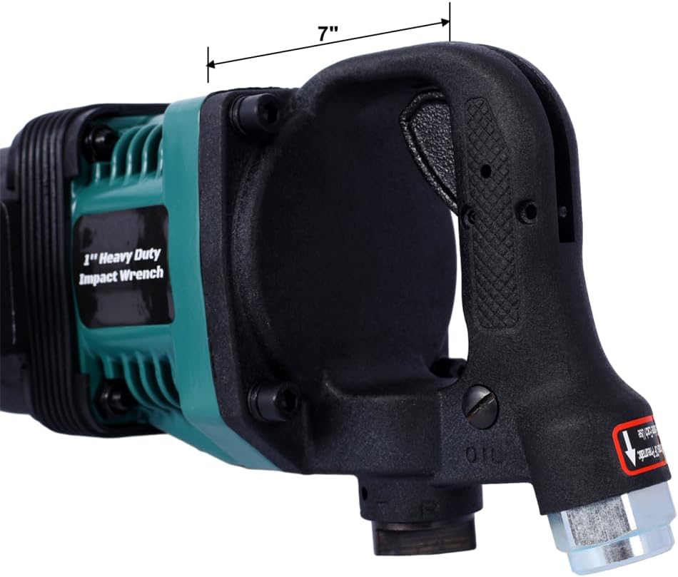 1-Inch Air Impact Wrench, High Torque Pneumatic Impact Gun for Heavy-Duty Truck & Tire Repair, Industrial Long Shank Wrench with 38mm & 41mm Sockets, 3-Speed Adjustable, 1/2' NPT Air Inlet