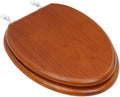 Renovators Supply Manufacturing Light Mahogany Wooden Toilet Seat Elongated Toilet Seat With Chrome Hinges And Non Slip Bumper