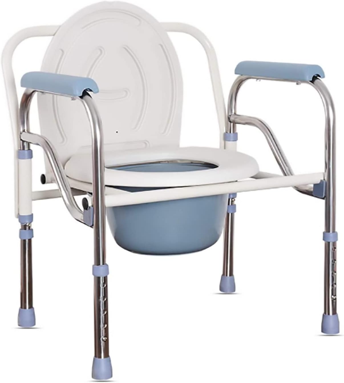 Bedside commodes, Toilet seat Chair Portable Foldable with Bucket Splash Guard Heavy Duty Disabled Stainless Steel Commode