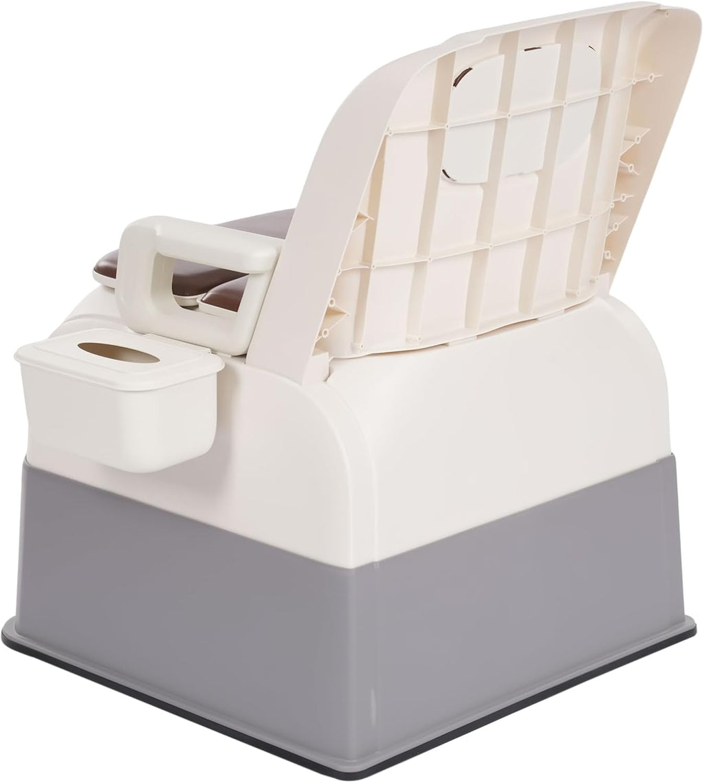 Bedside Commodes Chair, 220.46Lbs Capacity Bedside Toilet Portable Adult Potty Toilet Chair Non-Slip Fully Enclosed Commode Toilet Heavy Duty Moveable Commodes for Home Use Nursing Centers