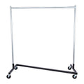 SSWBasics Single-Rail Clothing Rack (Z-Truck Rolling Rack) - 63'W X 24'D X 68'H (Holds 300lbs) - Sturdy Heavy Duty Clothing Rack Z Truck Garment Rack for Retail, Thrift, Boutique, Consignment, Home,