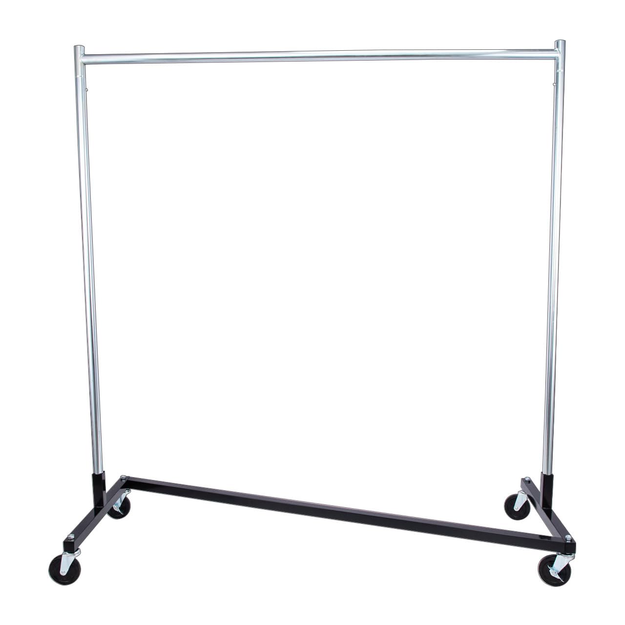 SSWBasics Single-Rail Clothing Rack (Z-Truck Rolling Rack) - 63'W X 24'D X 68'H (Holds 300lbs) - Sturdy Heavy Duty Clothing Rack Z Truck Garment Rack for Retail, Thrift, Boutique, Consignment, Home,
