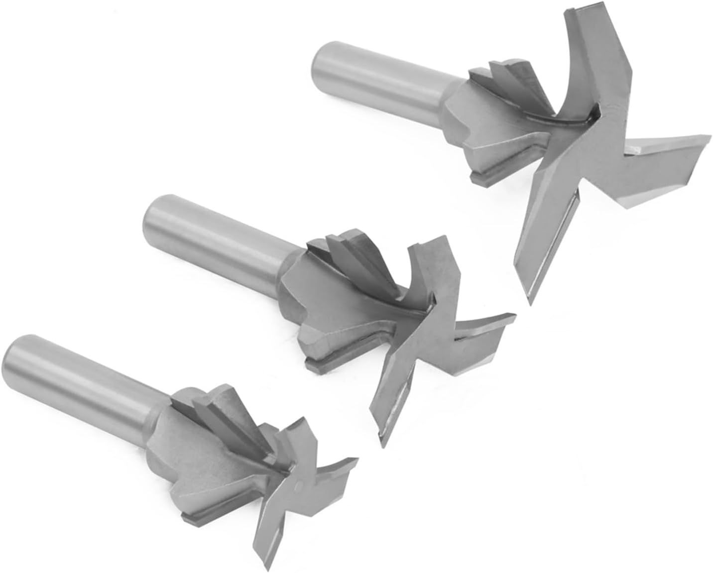 Lathe Turning Tool Set 1PC 1/4 Handle 1/2 Handle Arc Integrated Knife 2 Edges, 3 Edges with Seams Woodworking Milling Cutter Cutting Tool for Lathe Machine(6.35 Shank 2 Blades)