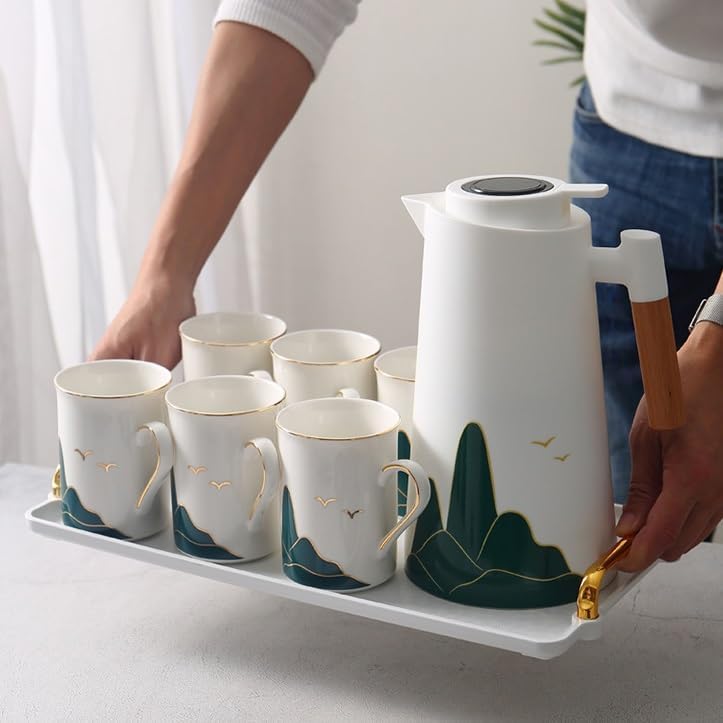 Beverage Serveware Ceramic water cup complete set combination cup kettle set cold water cup household tea set Water Carafe