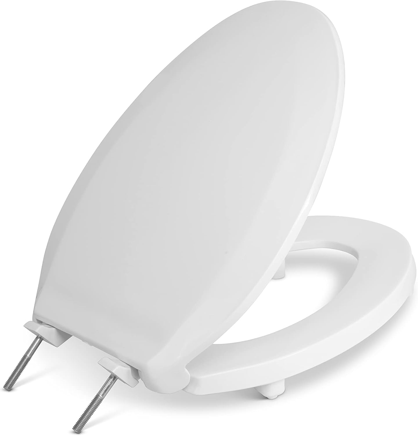 Centoco 4 Pack - 2 inch Raised Toilet Seat for Seniors, Elongated, Closed Front with Cover, Plastic, Made in the USA, HL800STS-001, White