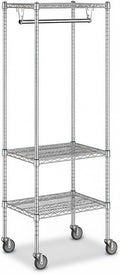 18' x 24' x 70' NSF Chrome Clothes Rack with Wheels, Heavy Duty Garment and Coat Shelf Organizer
