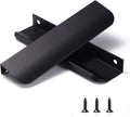 Satanga Edge Black Finger Pull for cabinets Kitchen Concealed Drawer pulls Aluminum Flat Hidden Back Mount Door Handle for Home 30 Pack Modern 6' Overall Length Easy Installation