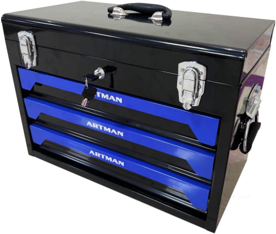 Tool Box Set, 439-Piece Mechanic's Tool Kit, 4-Drawer High Capacity Tool Chest, Lockable Storage Organizer with Sliding Drawers for Home & Garage Repair (Blue)