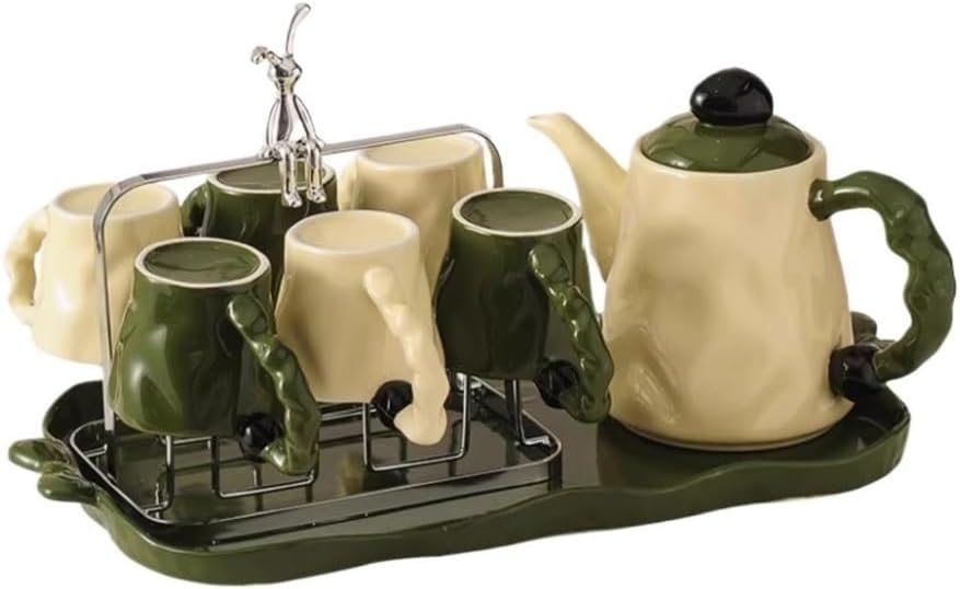 Beverage Serveware Household Set, Living Room, Dining Room, Ceramic Cold Water Pot, Tea Cup, Tray, Cup Holder Water Carafe
