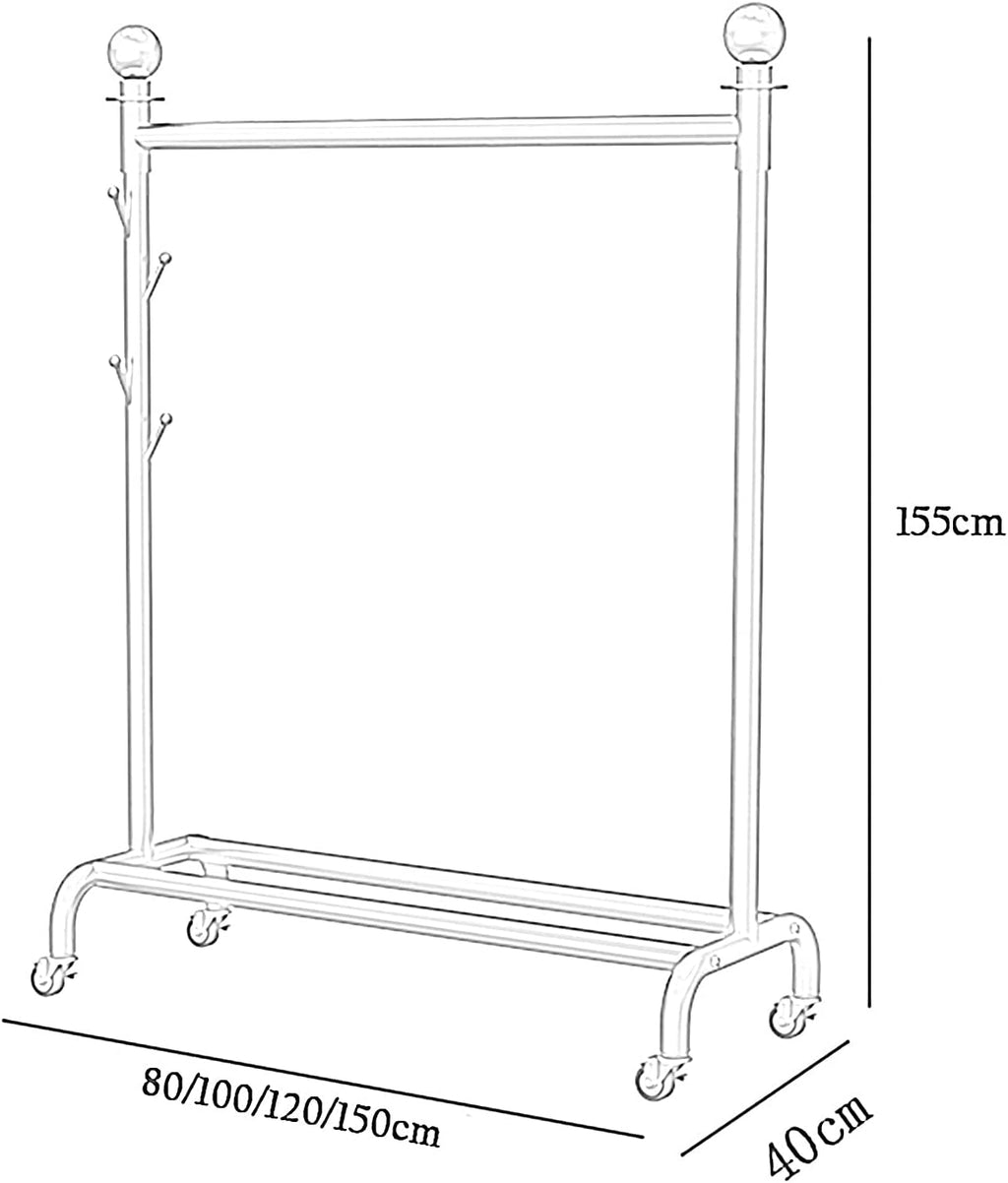 Rolling Garment Rack with Wheels & Shelf - Versatile Clothes Rack for Bedroom, Living Room & Retail Display - 100x40x155CM, Sturdy Clothing Stand for Home Organization
