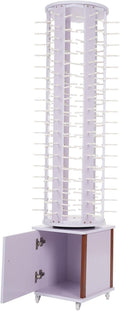 108 Pairs Sunglass Display Stand Retail 360° Rotating Glasses Holder Rack, Freestanding Sunglasses Holder Organizer with Rolling Storage Cabinet (Lilac)