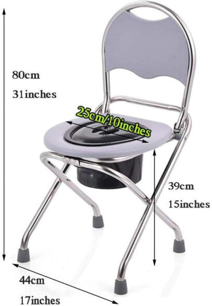 Commode Chair Toilet Chair Multifunctional Folding Commode Chair Handicap Toilet Seat Toilet Frames for The Elderly Mobile Toilet Seat Chair Set Toilet Safety Frame Heavy Duty for Adults
