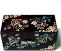 Antique Alive Mother of Pearl Inlay Design Jewelry Box, Wood Jewelry Box, Trinket Case, Keepsake Treasure Chest Box Organizer Holder (Flower Butterfly)