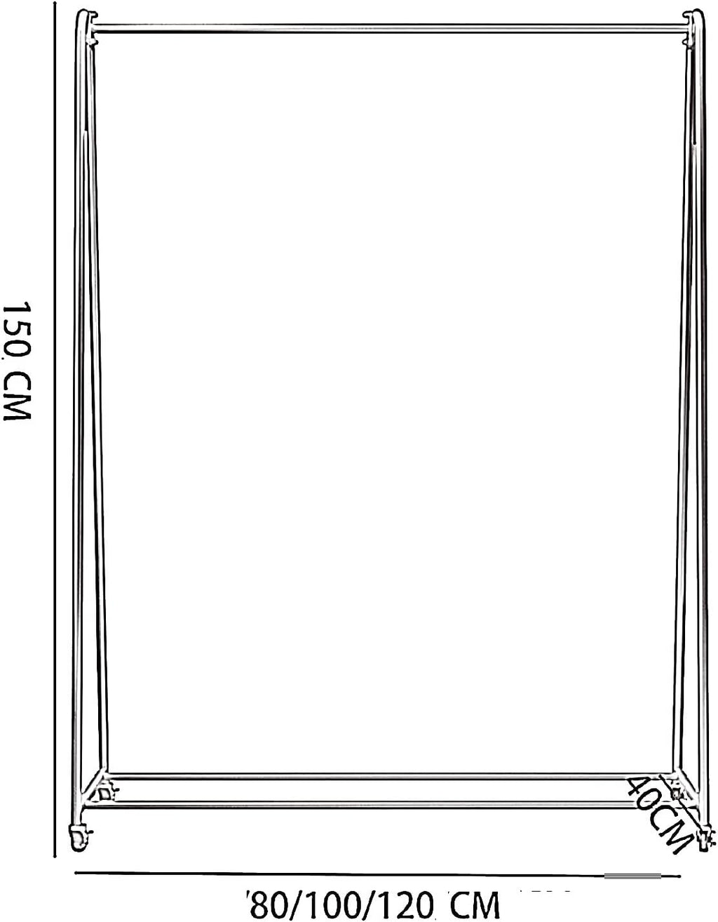 Garment Rack Modern Simple Metal Rolling Garment Rack With Wheel, Retail Display Clothing Rack, Single Rod Floor-Standing Hanging Clothes Rack，Bedroom Corridor Coat Rack(Size:80x40x150CM,Color:Gold)