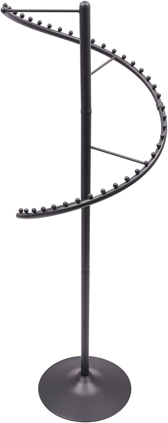 Modern Spiral Rotating Garment Rack, Heavy Duty Freestanding Portable Clothing Rack, Freestanding Fashion Clothing Display Rack for Retail Stores Gold (Black)