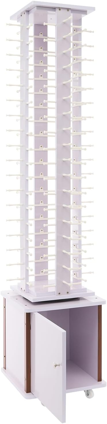 72 Pairs Sunglass Display Stand Retail 360° Rotating Glasses Holder Rack, Freestanding Sunglasses Holder Organizer with Rolling Storage Cabinet (Lilac)