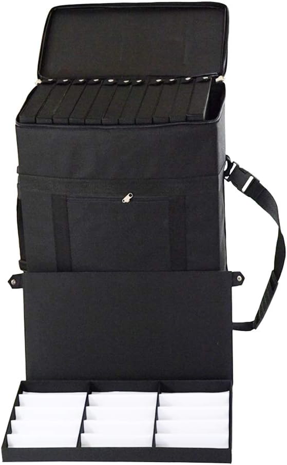 INTSUPERMAI Eyeglasses Storage Organizer Trolley Case with Individual Glasses Eyewear Display Case Box Oxford Cloth