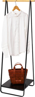 YAMAZAKI Home Tower Freestanding Coat Hanger Clothes Rack With Shelf, 55' - Steel