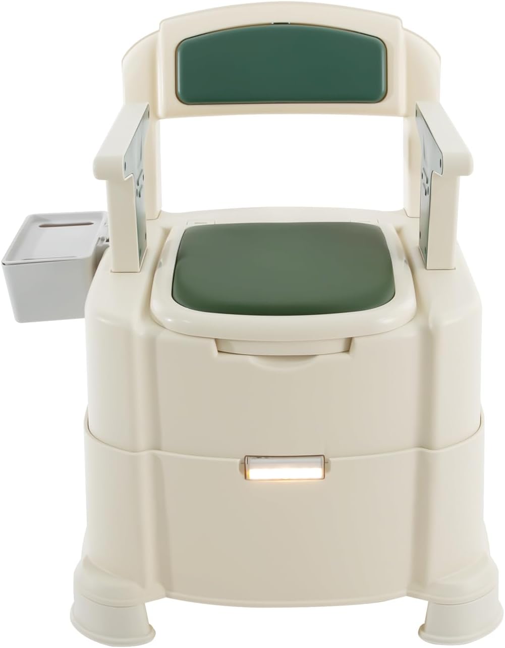 Bedside Commodes Chair, 440.92Lbs Capacity Bedside Toilet Portable Adult Potty Toilet Chair Armrests Adjustable Commode Toilet Heavy Duty Moveable Commodes w/Night Light for Home Use Nursing Centers