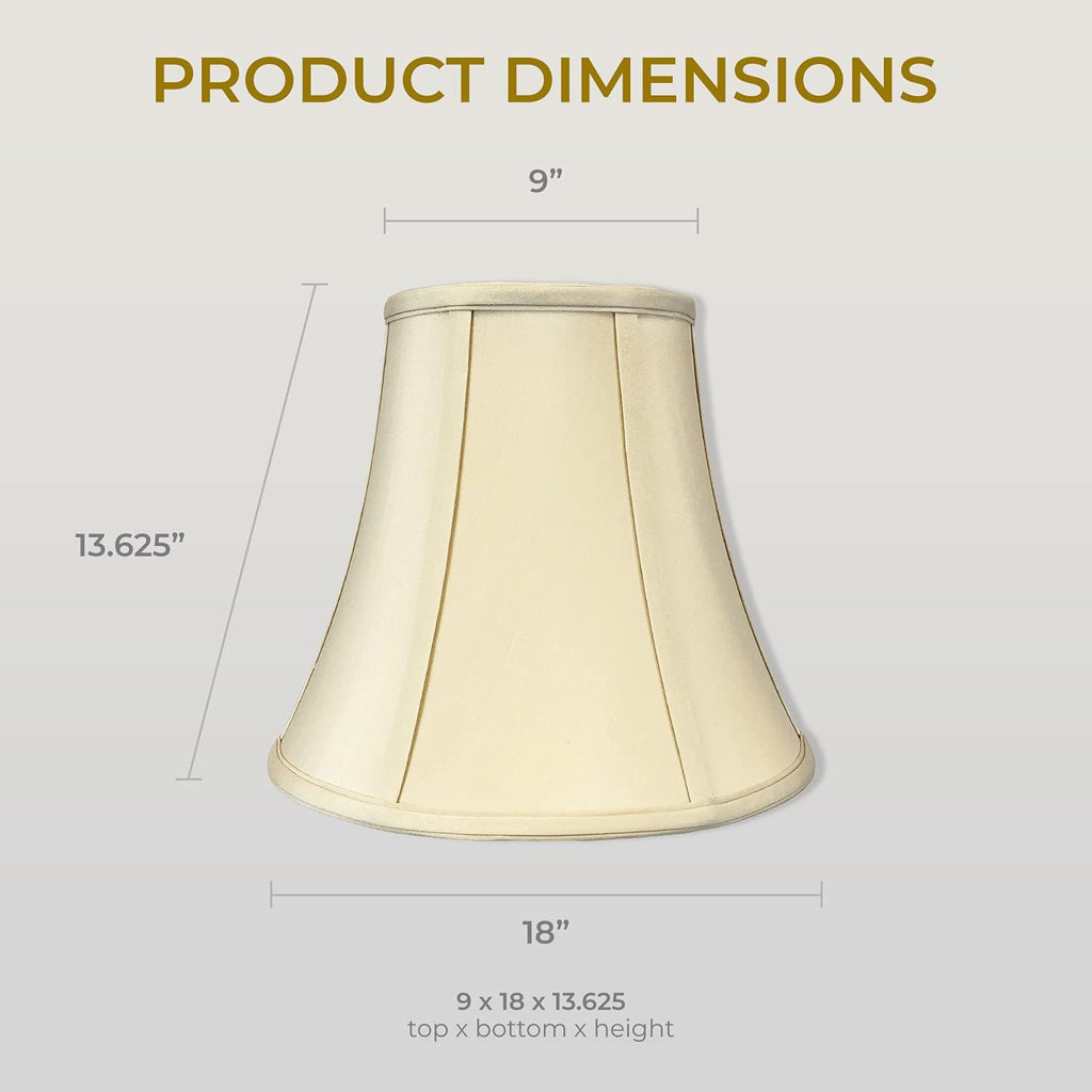 Royal Designs, Inc. BSO-704-18BG True Bell Basic Lamp Shade, 9 x 18 x 13.6, Beige