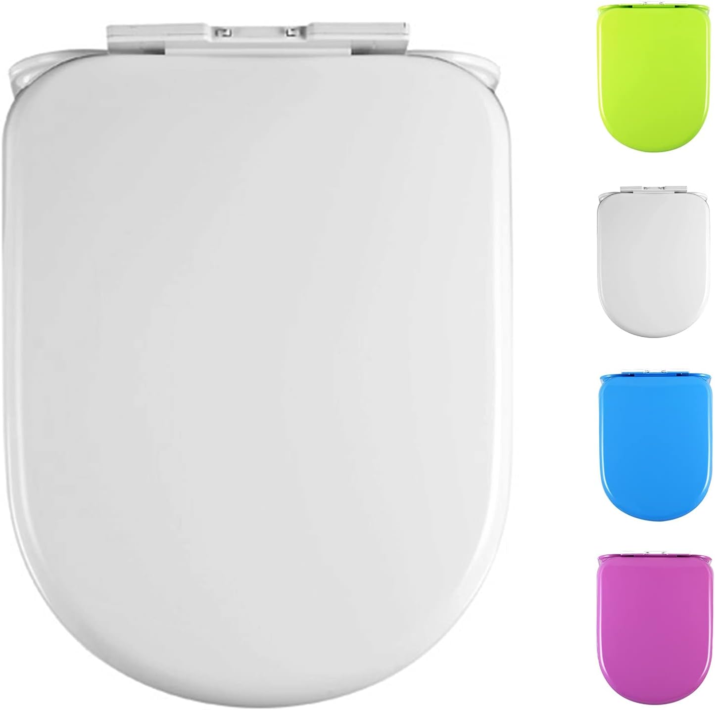 Toilet Seat One Colorful Soft Close Toilet Seat with Quick Release Bathroom Oval New Slow Close, Polypropylene(Pink Purple)