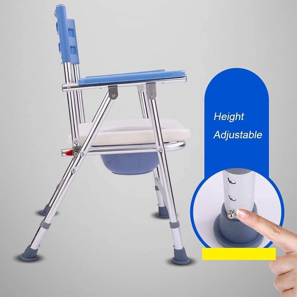 Height Adjustable Commode Chair Heavy Duty Bathroom Toilet, Toilet Seat Chair for Elderly Adult Handicap with Non-Slip Handles and Bucket