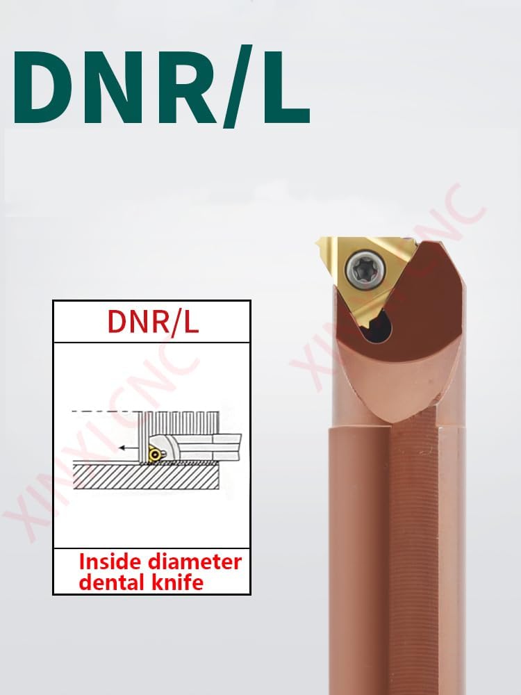 1pc DNR0020R16 CNC Internal Thread Turning Tool Holder Anti-Vibration Small Bore Spring Steel Boring Bar for Metalworking Lathe(Dnr0025s22)