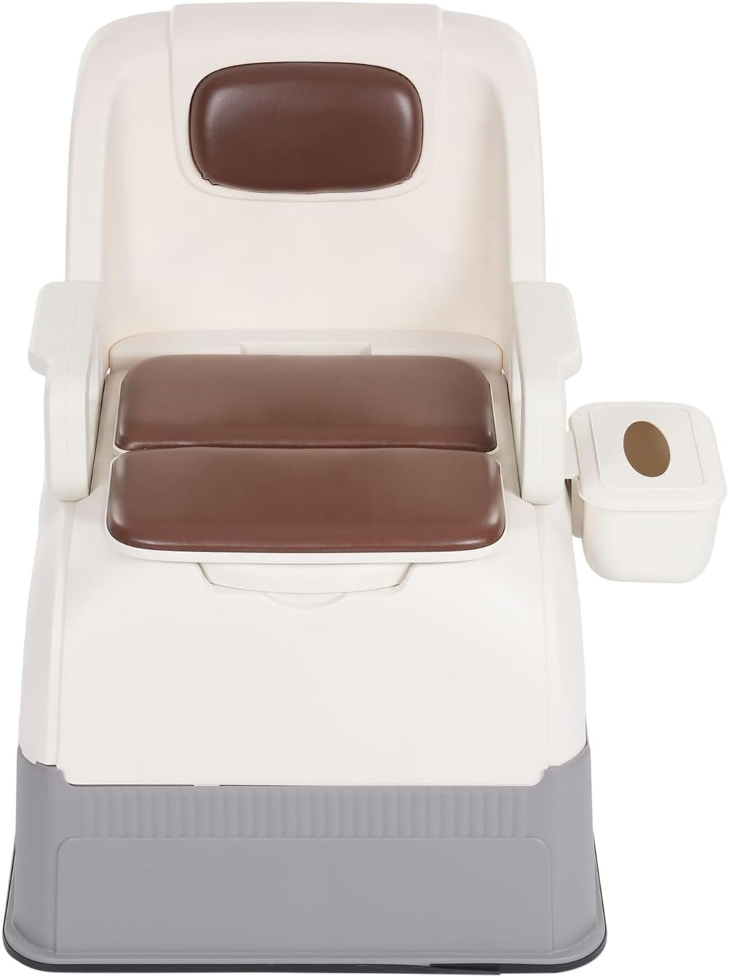 Bedside Commode Chair & Safety Toilet Seat – Heavy-Duty Portable Commode with Odor-Proof Lid & Non-Slip Armrests – Elderly, Pregnant Women, Mobility Impaired Home Care (Brown)