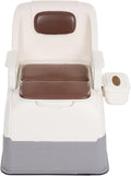 Bedside Commode Chair & Safety Toilet Seat – Heavy-Duty Portable Commode with Odor-Proof Lid & Non-Slip Armrests – Elderly, Pregnant Women, Mobility Impaired Home Care (Brown)