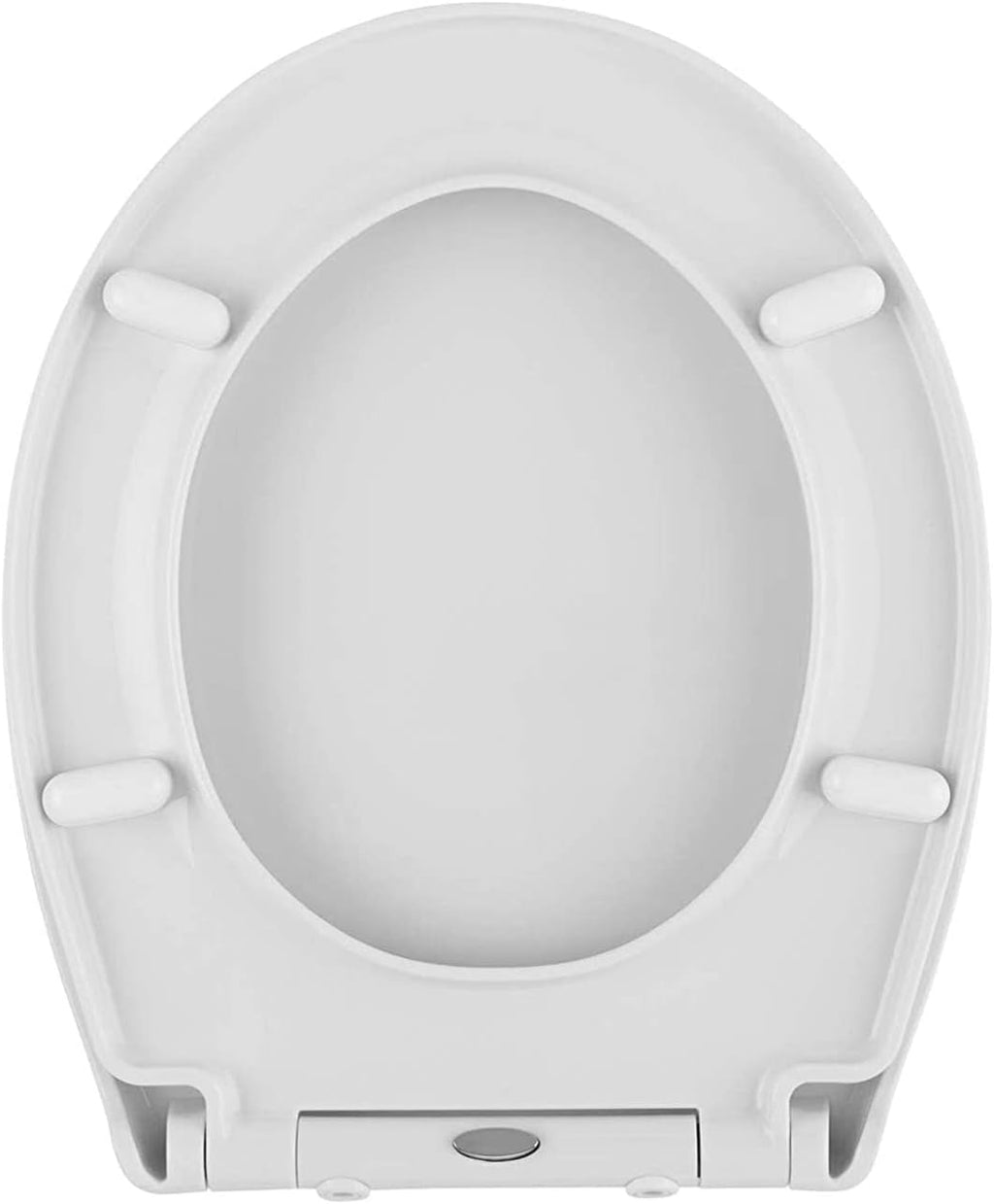 Toilet Seat Soft Close Toilet Seat, Oval Toilet Seat with Quick Release for Easy Clean, Simple Top Fixing, Standard Toilet Seats White with Adjustable Hinges, 365 × 440mm