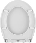 Toilet Seat Soft Close Toilet Seat, Oval Toilet Seat with Quick Release for Easy Clean, Simple Top Fixing, Standard Toilet Seats White with Adjustable Hinges, 365 × 440mm