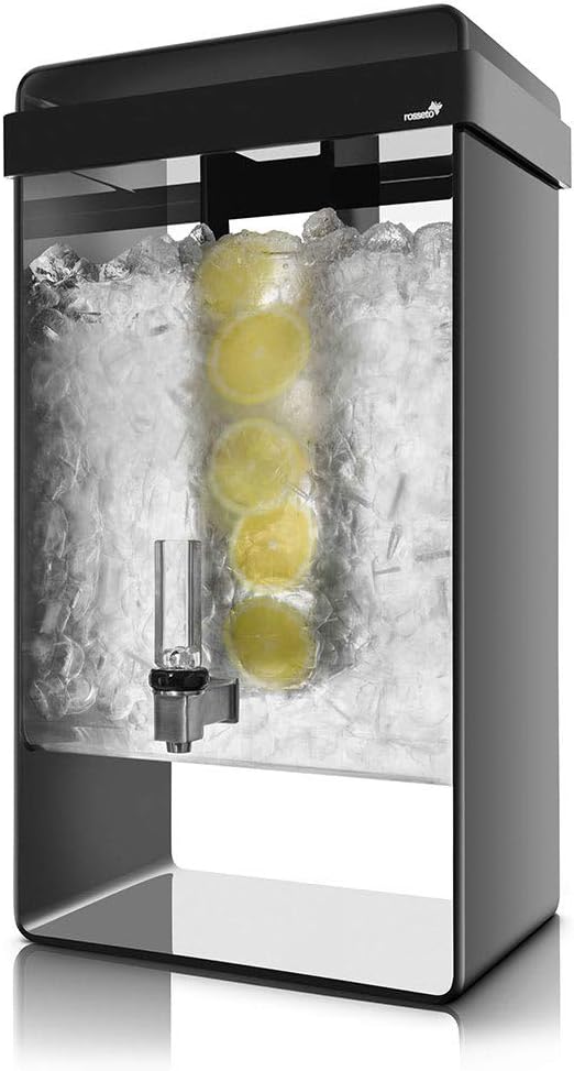 Rosseto LD156 5-gal Beverage Dispenser - Acrylic Base, Black