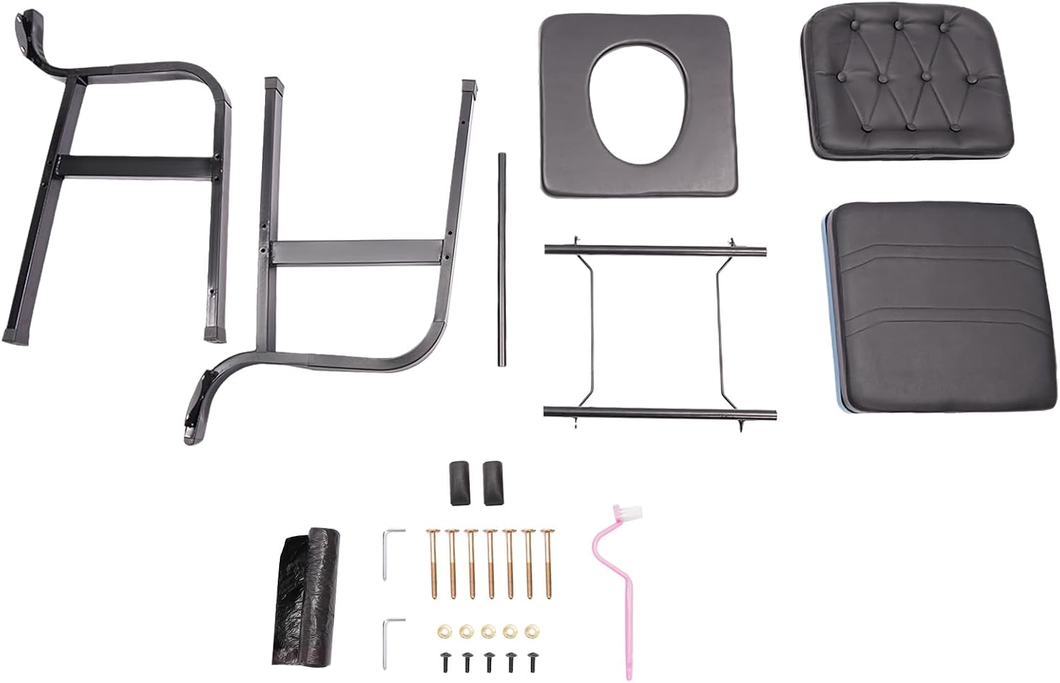 4 in 1 Shower Commode Chair with 4 Non-Slip Feet, 551Lbs High Load-Bearing Bedside Commode Heavy Duty Chair Shower Toilet Seat Bathroom Assistance Wheelchair for Elderly Pregnant and Disabled