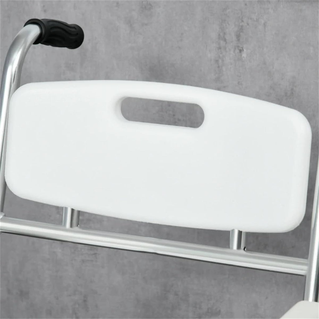 Heavy Duty Wheelchair Bedside Commode Chair Bath Shower Toilet Seat with Seat Patch Portable Medical Aid Mobility Multi-Function Elderly Handicapped People Pregnant Women Hospital Medical Chair