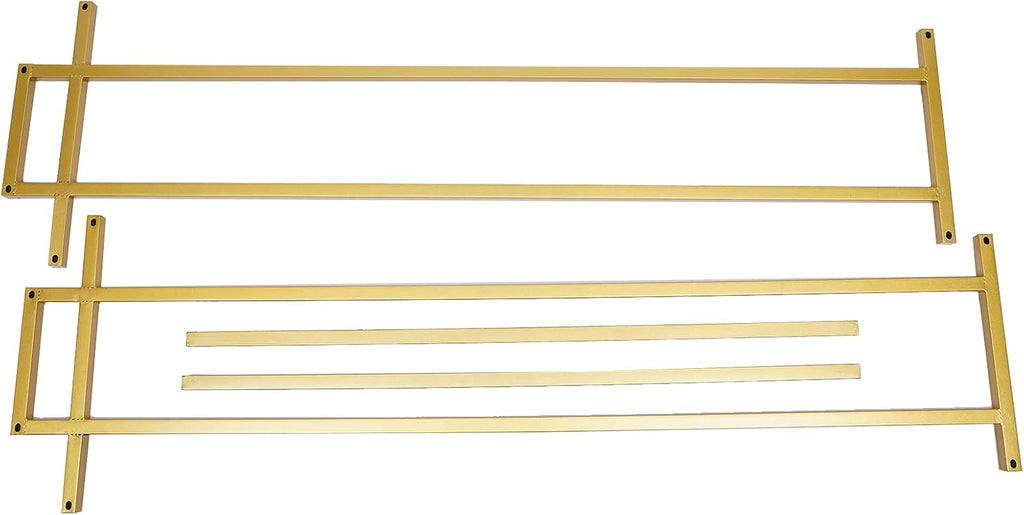 Gold Heavy Duty Clothing Rack Floor Standing Garment Rack Modern Clothes Metal Display Rack Double Hanging Rods Hangers for Wedding Clothes, Daily Home or Shop