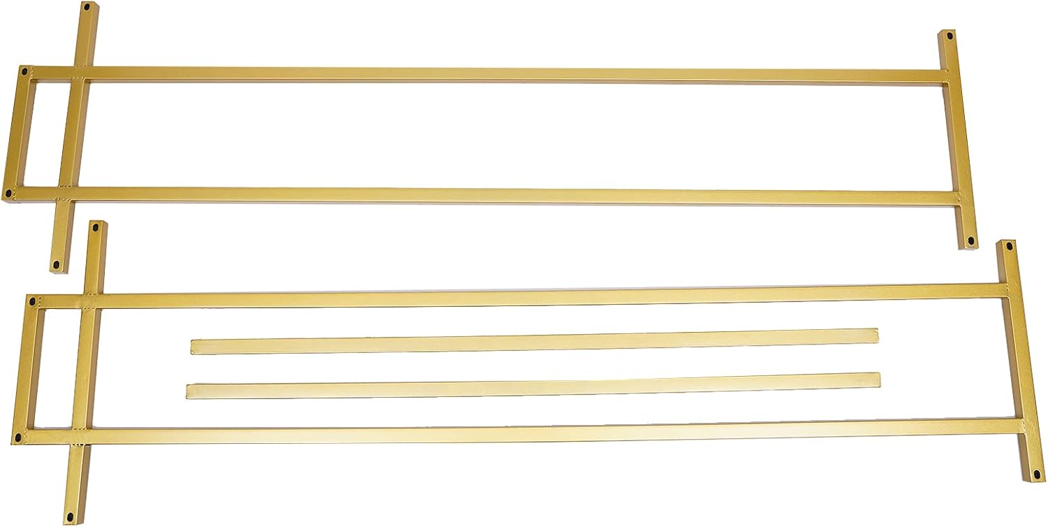 Gold Heavy Duty Clothing Rack Floor Standing Garment Rack Modern Clothes Metal Display Rack Double Hanging Rods Hangers for Wedding Clothes, Daily Home or Shop