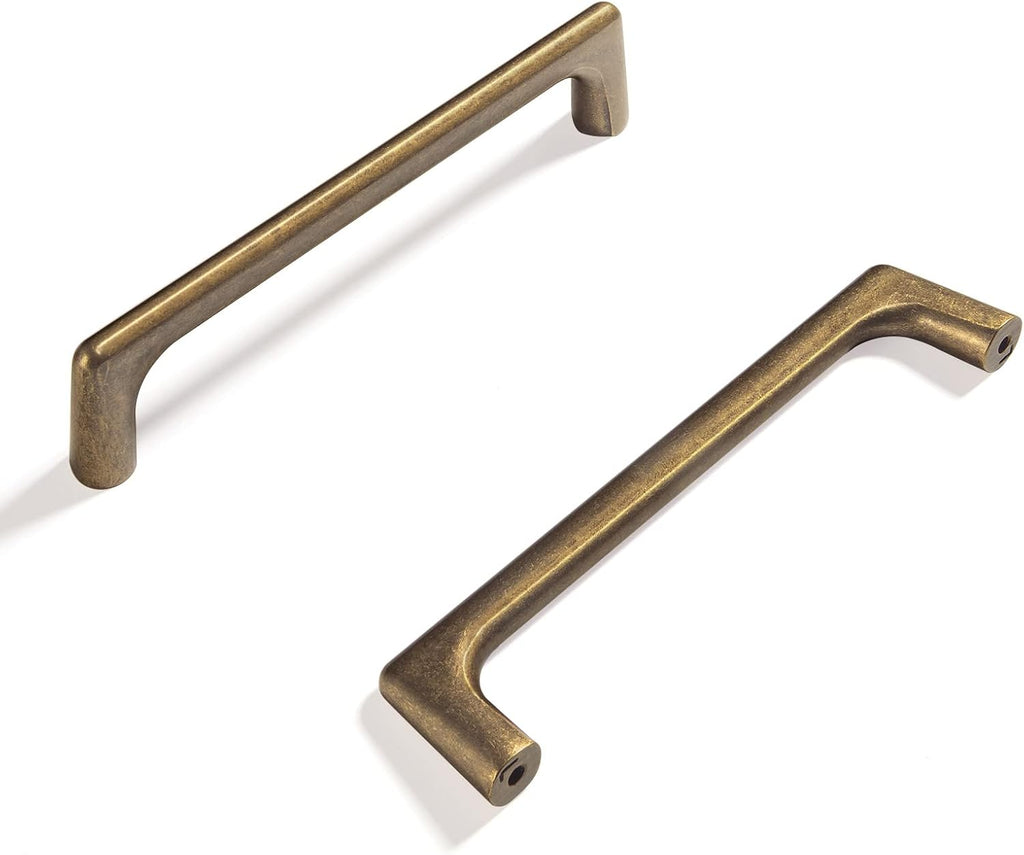 Goo-Ki Antique Brass Cabinet Pulls with 5''(128mm) Hole Centers, Retro Style Zinc Alloy Cabinet Handles for Dresser,Wardrobe,Cupboard- 24 Pack