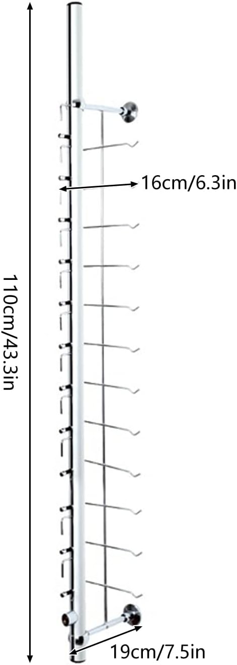 8 Pcs/set Glasses Rack Eyeglass Frame Stand 3.6ft Hold 12 Frames Sunglasses Holder Organizer Storage Eyewear Glasses Display Stand Column Decorative Display Rod with Lock