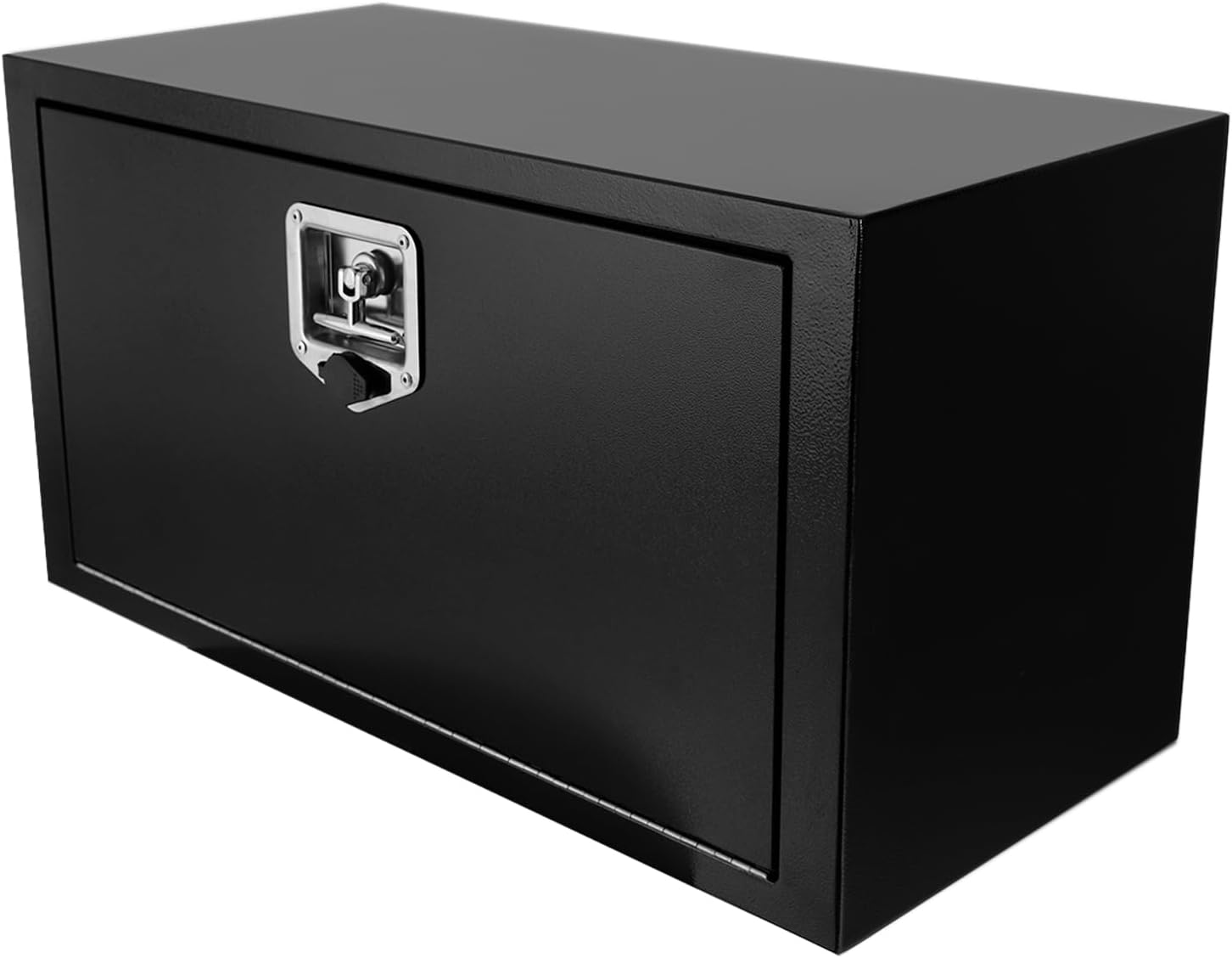 confote Black Steel Underbody Truck Tool Box with T-Handle Lock,Heavy Duty Truck Tool Box Truck Storage Organizer Tool Box Chest For Storage Smooth Surface,Waterproof-30'x 14'x 16' inch