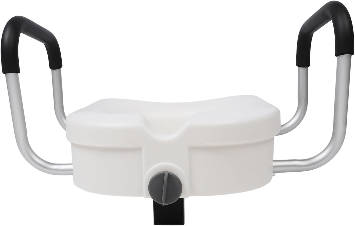 Toilet Seat Riser, Adjustable Removable Padded Arms Raised Toilet Seat Cushion for Elderly Pregnant Handicap (White)
