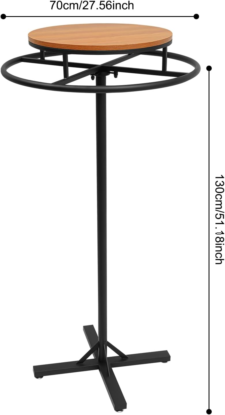 Round Garment Racks for Hanging Clothes 360° Rotary Clothes Display Rack 27.56' Diameter Freestanding Retail Display Stand Commercial Clothing Organizer Clothes Shelf for Retail Boutiques (Black)