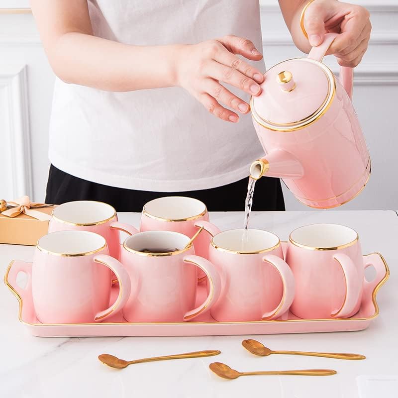 Beverage Serveware Ceramic multifunctional household tea set drinking cup household living room tea set teapot tea cup simple cup water set Water Carafe